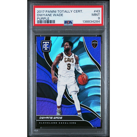 2017 PANINI PANINI TOTALLY CERTIFIED DWYANE WADE PURPLE 43 PSA 9