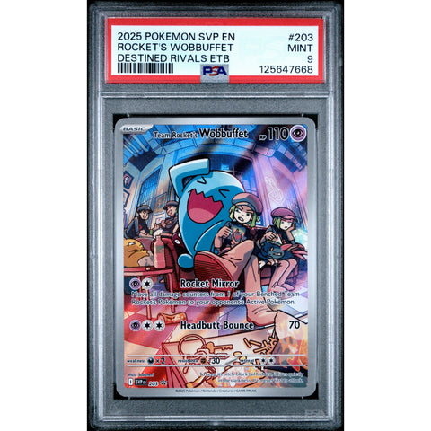2025 POKEMON BLACK STAR PROMO TEAM ROCKET'S WOBBUFFET SVP203 PSA 9