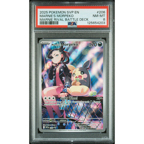 2025 POKEMON BLACK STAR PROMO MARNIE'S MORPEKO SVP206 PSA 8