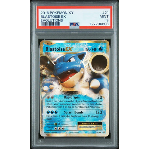 2016 POKEMON EVOLUTIONS BLASTOISE 21/108 PSA 9
