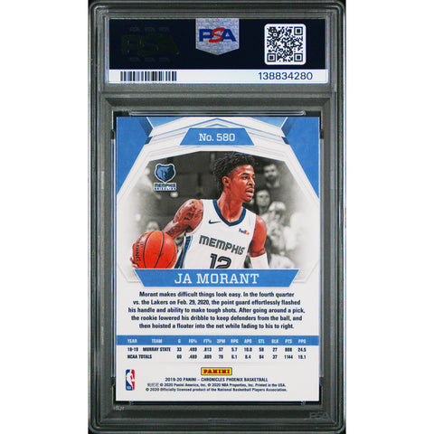 2019 PANINI PANINI CHRONICLES JA MORANT 580 PSA 10
