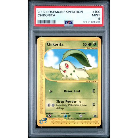 2002 POKEMON EXPEDITION CHIKORITA 100/165 PSA 9