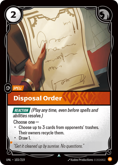 Disposal Order - 103/219