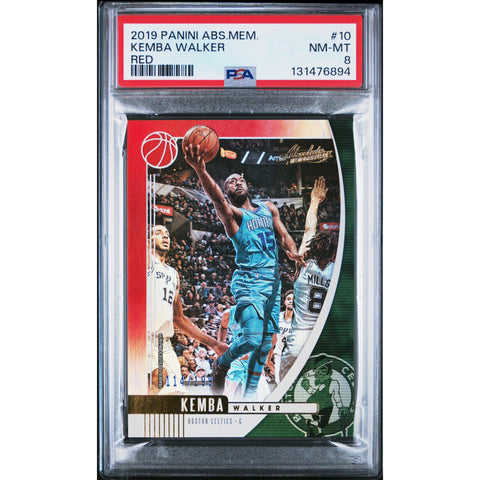 2019 PANINI PANINI ABSOLUTE MEMORABILIA KEMBA WALKER RED 10 PSA 8