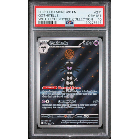2025 POKEMON GOTHITELLE WHITE FLARE TECH STICKER COLLECTION SVP211 PSA 10
