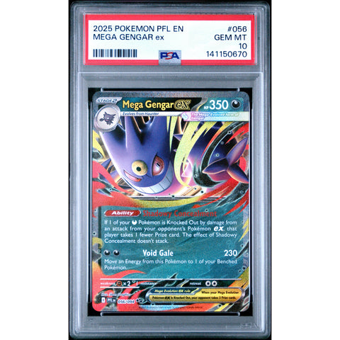 2025 POKEMON PFL EN-PHANTASMAL FLAMES MEGA GENGAR EX 056/094 PSA 10