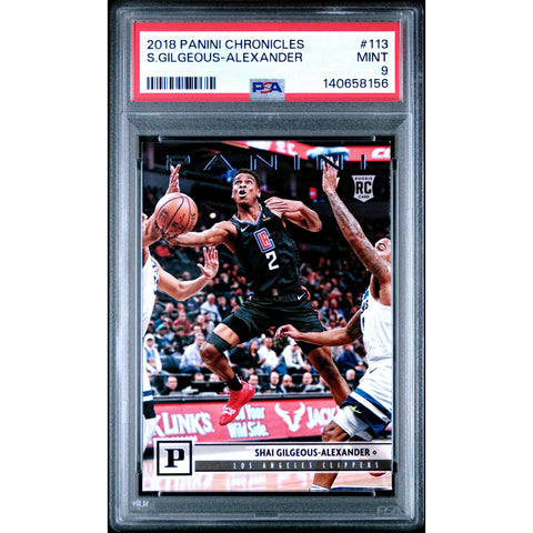 2018 PANINI PANINI CHRONICLES SHAI GILGEOUS-ALEXANDER 113 PSA 9