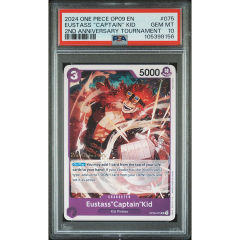 2024 ONE PIECE 2ND OP09 ANNIVERSARY TOURNAMENT EUSTASS "CAPTAIN" KIDD PSA 10