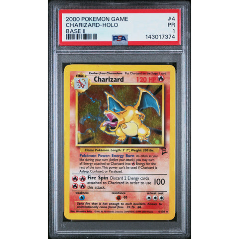 2000 POKEMON GAME BASE II CHARIZARD HOLO 4/130 PSA 1