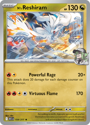 N's Reshiram - 154/217