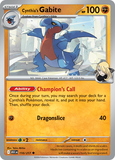 Cynthia's Gabite - 110/217