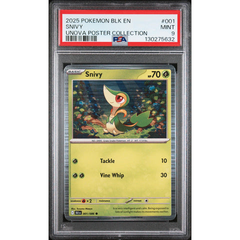 2025 POKEMON BLK EN-BLACK BOLT SNIVY UNOVA POSTER COLLECTION 001/086 PSA 9