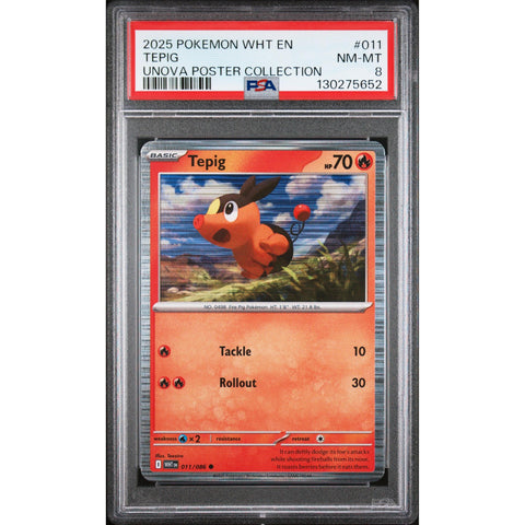 2025 POKEMON WHT EN-WHITE FLARE TEPIG UNOVA POSTER COLLECTION 011/086 PSA 8