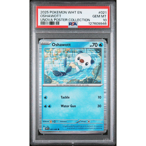 2025 POKEMON WHITE FLARE OSHAWOTT UNOVA POSTER COLLECTION 021/086 PSA 10