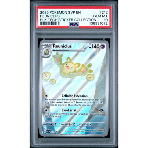 2025 POKEMON REUNICLUS BLACK BOLT TECH STICKER COLLECTION SVP212 PSA 10