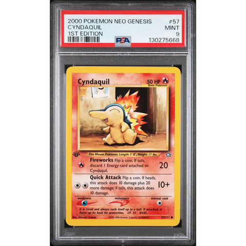 2000 POKEMON NEO GENESIS 1ST EDITION CYNDAQUIL 57/111 PSA 9