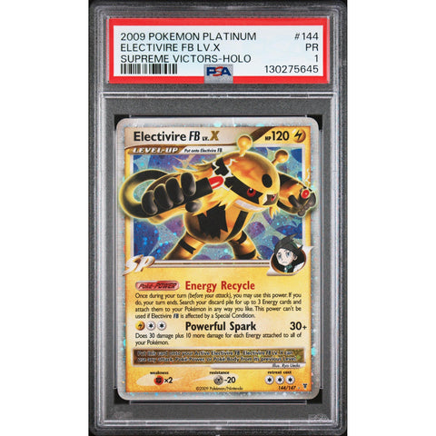 2009 POKEMON SUPREME VICTORS ELECTIVIRE FB LV.X HOLO 144/147 PSA 1