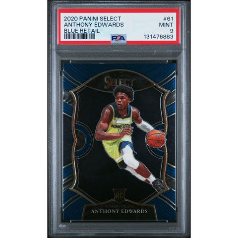 2020 PANINI PANINI SELECT ANTHONY EDWARDS BLUE RETAIL 61 PSA 9