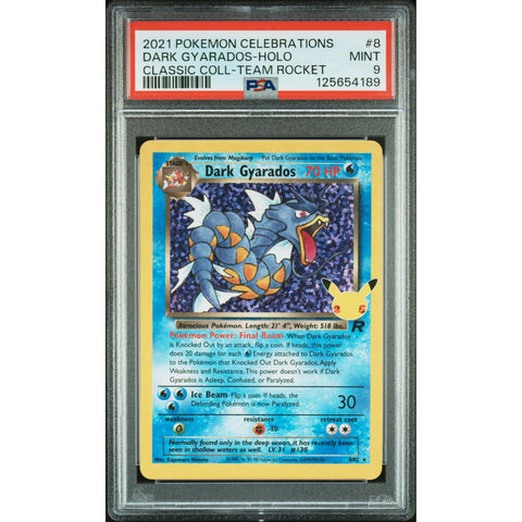 2021 POKEMON CELEBRATIONS CLASSIC COLLECTION DARK GYARADOS 8/25 PSA 9