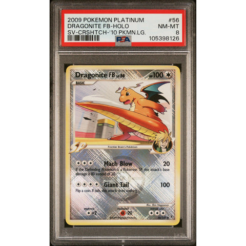 2009 POKEMON PLATINUM POKEMON LEAGUE CROSS HATCH DRAGONITE 56/147 PSA 8
