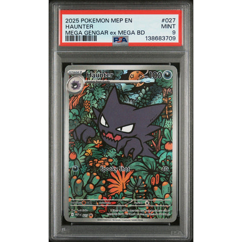 2025 POKEMON HAUNTER MEGA GENGAR EX MEGA BATTLE DECK MEP027 PSA 9
