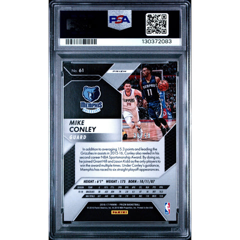 2016 PANINI PANINI PRIZM MIKE CONLEY ORANGE PRIZM 61 PSA 9