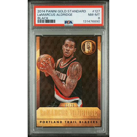 2014 PANINI PANINI GOLD STANDARD LAMARCUS ALDRIDGE BLACK 127 PSA 8