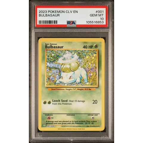 2023 POKEMON CLASSIC COLLECTION BULBASAUR 001/034 PSA 10