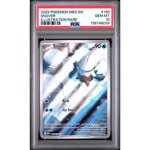 2025 POKEMON MEG EN-MEGA EVOLUTION SNOVER ILLUSTRATION RARE 140/132 PSA 10