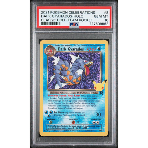 2021 POKEMON CELEBRATIONS DARK GYARADOS 8/82 PSA 10