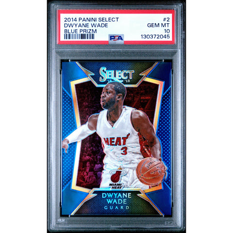 2014 PANINI PANINI SELECT DWYANE WADE BLUE PRIZM 2 PSA 10