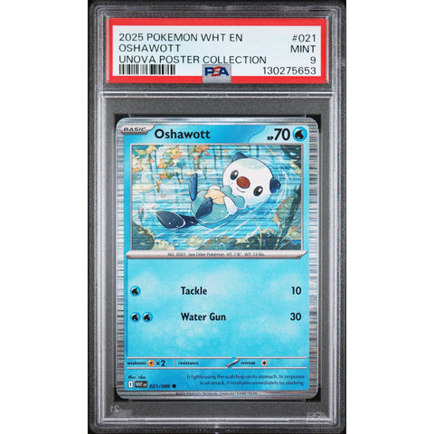 2025 POKEMON WHT EN-WHITE FLARE OSHAWOTT UNOVA POSTER COLLECTION 021/086 PSA 9