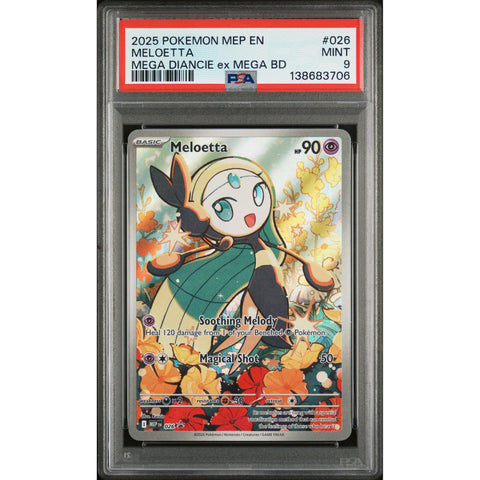 2025 POKEMON MELOETTA MEGA DIANCIE EX MEGA BATTLE DECK MEP026 PSA 9