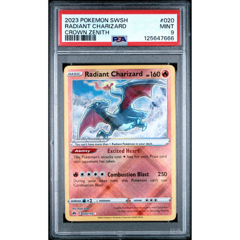2023 POKEMON CROWN ZENITH RADIANT CHARIZARD 020/159 PSA 9
