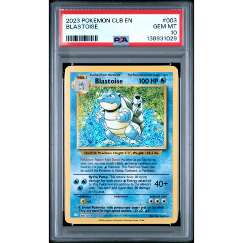 2023 POKEMON BLASTOISE CLB 003/034 PSA 10