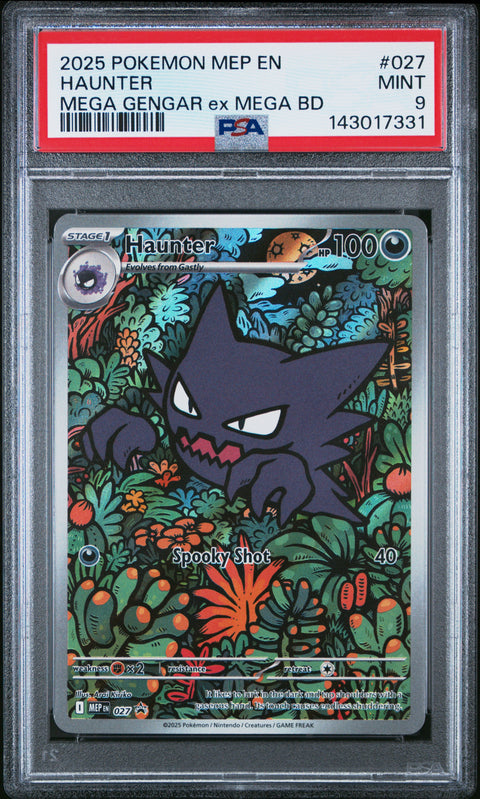 2027 POKEMON HAUNTER MEGA GENGAR EX BATTLE DECK MEP 027 PSA 9