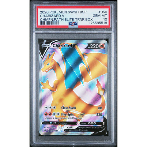 2020 POKEMON BLACK STAR PROMO CHARIZARD V SWSH050 PSA 10