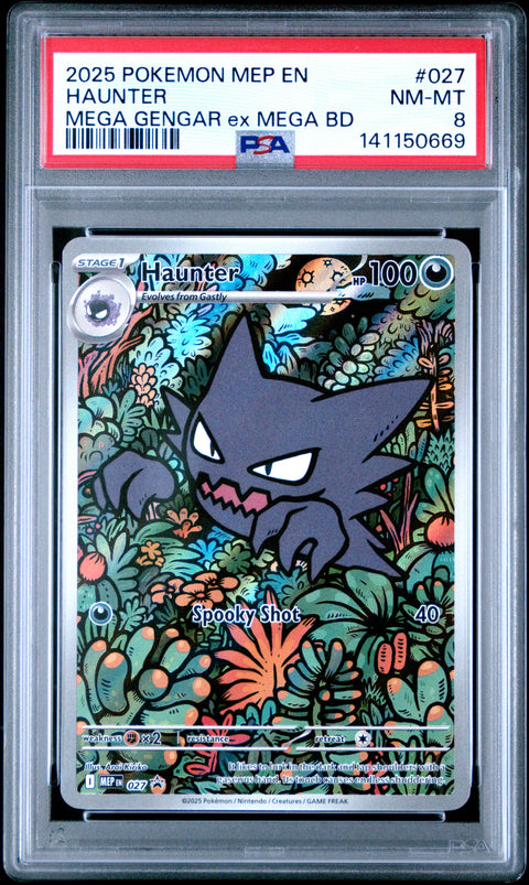 2025 POKEMON HAUNTER MEGA GENGAR EX MEGA BATTLE DECK 027 PSA 8