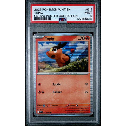 2025 POKEMON WHITE FLARE TEPIG UNOVA POSTER COLLECTION 011/086 PSA 9