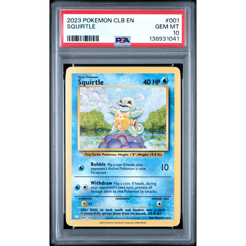 2023 POKEMON SQUIRTLE CLB 001/034 PSA 10
