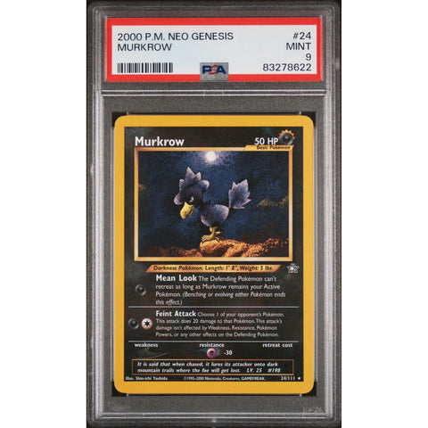 2000 POKEMON NEO GENESIS MURKROW 24/111 PSA 9