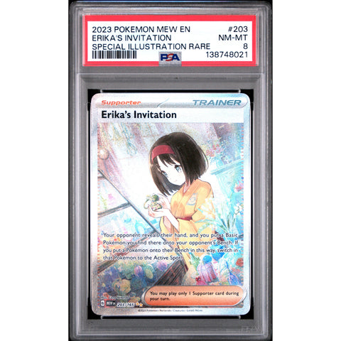 2023 POKEMON 151 ERIKA'S INVITATION SPECIAL ILLUSTRATION RARE 203/165 PSA 8