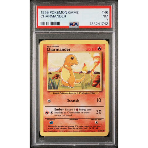 1999 POKEMON GAME CHARMANDER 46/102 PSA 7