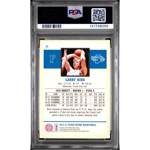 2013 FLEER FLEER RETRO LARRY BIRD 34 PSA 8