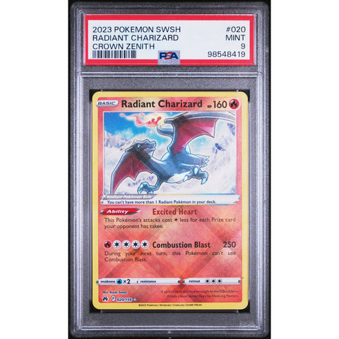 2023 POKEMON CROWN ZENITH RADIANT CHARIZARD 020/159 PSA 9