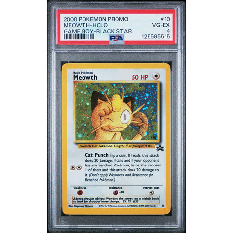 2000 POKEMON BLACK STAR PROMO MEOWTH 10 PSA 4