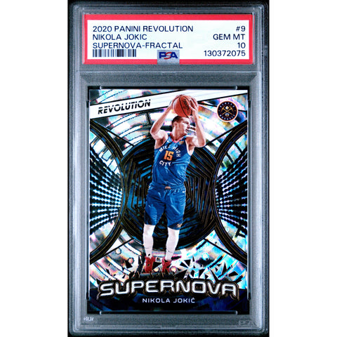 2020 PANINI PANINI REVOLUTION SUPERNOVA NIKOLA JOKIC FRACTAL 9 PSA 10