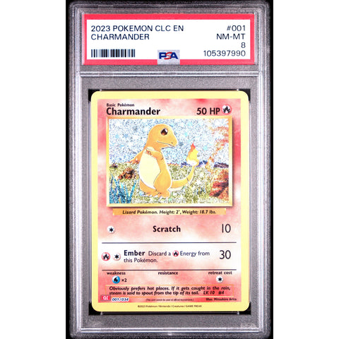 2023 POKEMON CLASSIC COLLECTION CHARMANDER 001/034 PSA 8