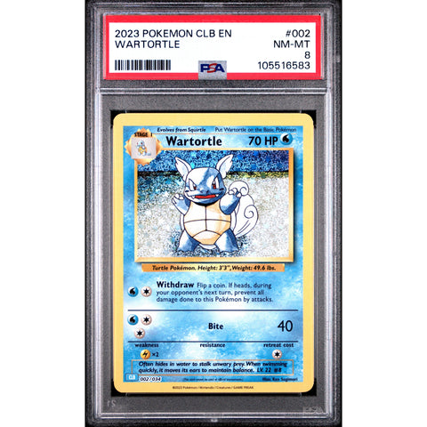 2023 POKEMON CLASSIC COLLECTION WARTORTLE 002/034 PSA 8