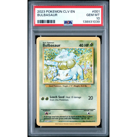 2023 POKEMON BULBASAUR CLV 001/034 PSA 10